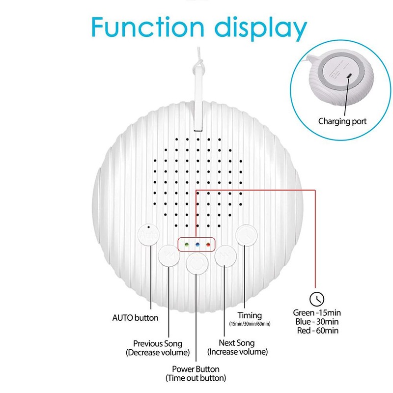White Noise Machine USB Rechargeable Baby Sleep Sound Machine Baby