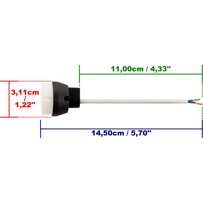 ISOLATECH GU10 Fire Protection Ceramic Sockets with Copper Wire End