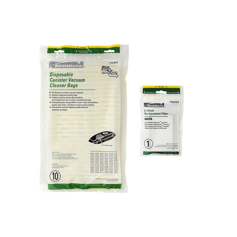 Kenmore 50403 Bags + 40320 HEPA Filter, Bundle Pack. Genuine
