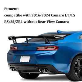 Gloss Black Rear Spoiler Trunk Wing Compatible with 2016-2024 Chevy Camaro SS RS LT ZL All Models w/o Rear-View Camera ZL1 1LE Style, Big Wing
