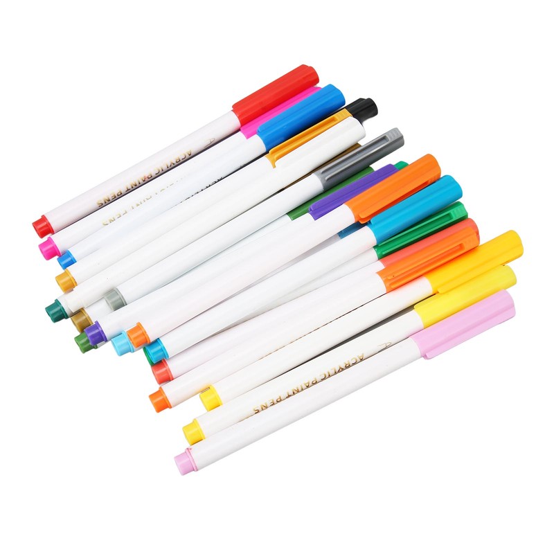 21 Colors Paint Pens Acrylic Markers Washable Dry Quickly Paint