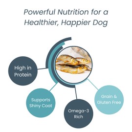 green paws Happy Gluten Free Herring Dog Treats – Wild-Caught Dried Fish for Dogs & Cats – Single Ingredient, High Protein Fish Treats – Made in Alaska (3.5 oz)