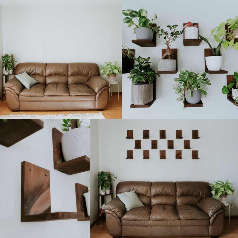 Daniel's Plants 3 Pack Midcentury Modern L Shaped Floating Shelves