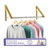 Double Foldable Clothing Rack w/ Extension Rod, Wall-Mounted Retractable Clothes