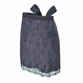 Glfieou Vintage Half Apron Retro Lace Embroidered Waist Apron Double Layered Waterproof Apron for Women Girls (Black)