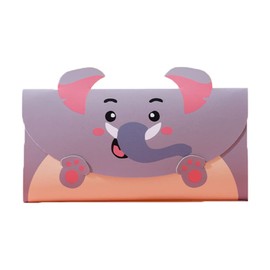 SagaSave 10 Pcs Envelope Greeting Card Cartoon Animal Stationery Paper Thank You Cards with Bayonet Design for Birthday Inviation (Elephant)