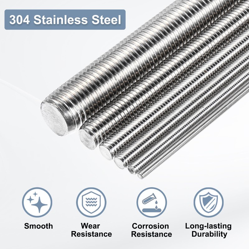 sourcing map Fully Threaded Rod M4 x 250mm 0.7mm Thread