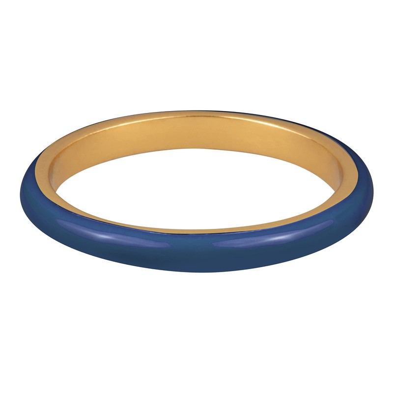 JULIETTE COLLECTION Gold Plated Navy Blue Enamel Stackable Fashion Ring