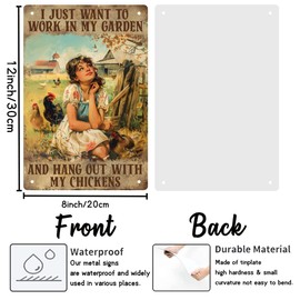 WEBEEDY Chicken Coop Signs for Farm Metal GardeningPoster Tin Sign Farm Tin Sign Decor Tinplate Print Poster for Home Yard Coffee Shop Wall Decorations,20 x 30cm/ 8x12 Inches