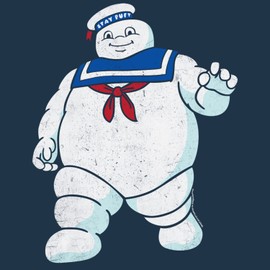 American Classics "The Real Ghost-busters Animated TV Series" - Mr Stay Puft - Youth Boys T-Shirt - Navy, Small