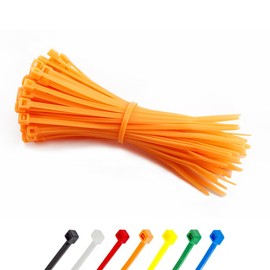 Abacus Range Small Cable Ties 2.5mm x 100mm, Pack of 100, Secure Self-Locking, 4” Nylon Zip Ties, High Tensile Strength Premium Orange Cable Tie for Home, Office, Cables, Wires, Garden, DIY Projects