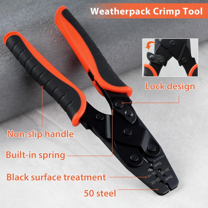 LEONTOOL Open Barrel Terminal Crimping Tool Weatherpack Crimp Tool Pin