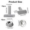 Veumoie 15Pcs T Slot Bolt Accessories M8 X 20 Screws,