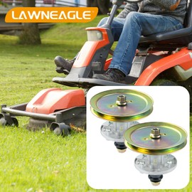 Lawneagle 2 Pack GY21098 Spindle Assembly with GX20367 Pulley Replaces John Deere GY21098 Spindle, AUC15811 Spindle, GY20454, GY20962 for John Deere D110 Spindle, D105, D120, D130, E100, LA105 Mowers