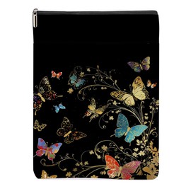 Butterfly Book Sleeve Book Lovers Gifts Aesthetic Book Cover Book Protector with Zipper and Front Pocket Book Pouch Book Accessories Bookish Gifts Butterfly Gifts for Women Readers