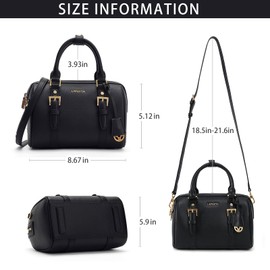 LA FESTIN Handbags for Women Small Top Handle Purse Crossbody Satchel Black Shoulder Bag with Adjustable Strap for Daily Shopping