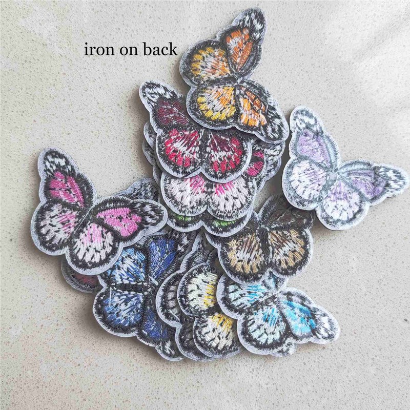 Iron-on Butterfly Patches, 10 Pieces Small Multicolor Butterfly Iron On/Sew