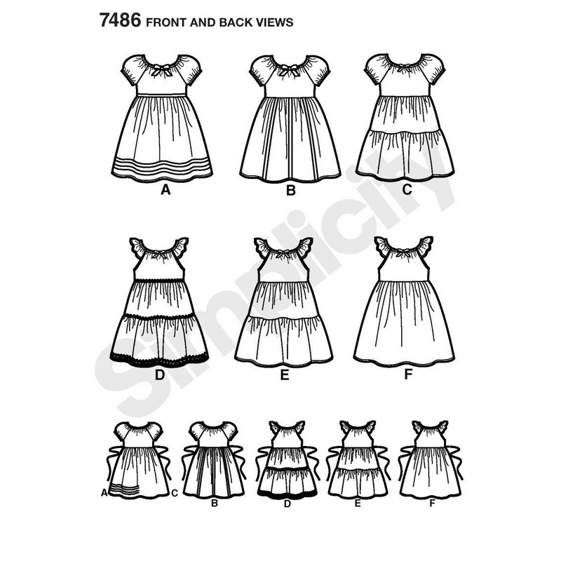 Simplicity Sewing Pattern No. 7486.A Dress Paper 3-8 Years