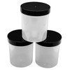 250ml Empty Glug Pots x 6 TRANSLUCENT with BLACK Lid
