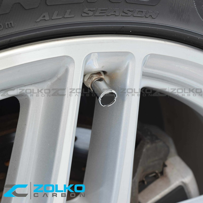ZolkoCarbon VALVE STEM CAPS WHEEL TIRE CHROME - US SELLER