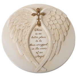 Cottage Garden Wings of Gold Wrapped in Angel Arms 11 Inch Memorial Stepping Stone