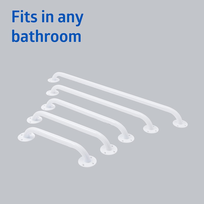 Medline Knurled Chrome 12” Grab Bar for Shower & Bathtub,