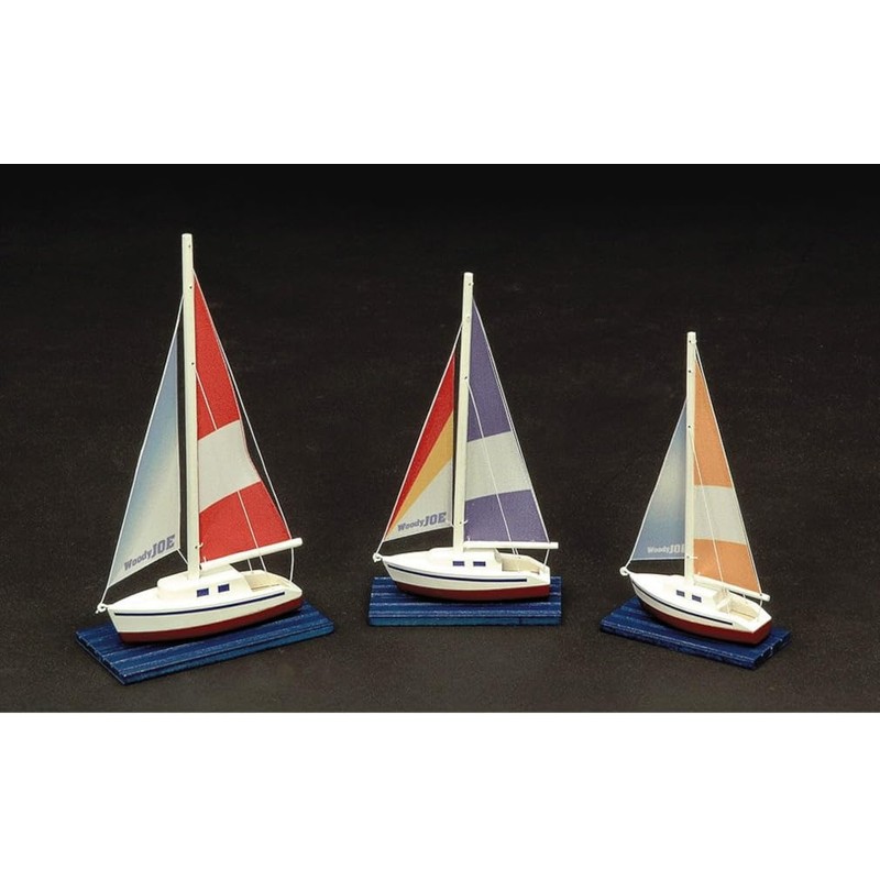 Woody Joe Mini Sailboat #5 Mini Yacht Set Wooden Model