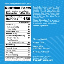 Inspire 18g Protein Cereal Vanilla Honey Marshmallow 4-Pack by Bariatric Eating