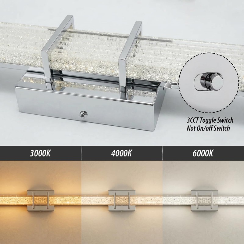 Modern LED Bathroom Vanity Light 24 inch 18W Dimmable 3CCT