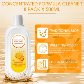 Swiffen 8 Pack 4000ml Floor Cleaning Solution Compatible with Tineco Floor One Ifloor Series Floors Cleaner Refill Solution Wet Dry Vacuum Mops Solutions(Orange Scent)