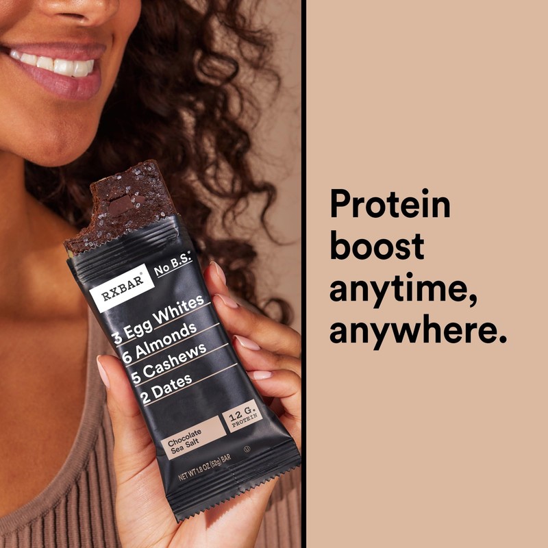 RXBAR Protein Bars, Protein Snack, Snack Bars, Chocolate Sea Salt,