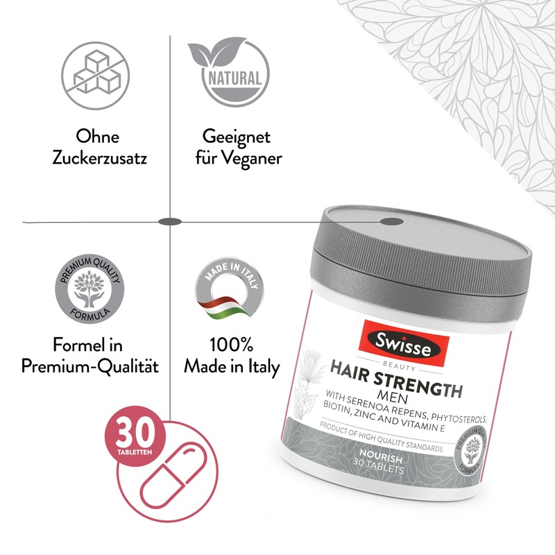 SWISSE Hair Strength Men - Dietary Supplement Men with Zinc