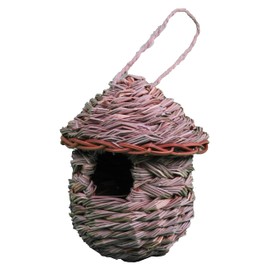 Dehner Natura Premium Alvar Wild Bird Nest Bag / Bird House for Wild Birds, Entrance Hole Diameter 4 cm, Diameter 14 cm, Height 15 cm, Bristle Grass