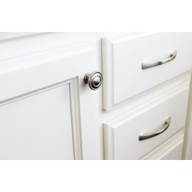 Formosa Design Hardware Brushed Nickel Cabinet Knobs Drawer Pulls (20 Pack, Multi-Ridged Ring Knob)