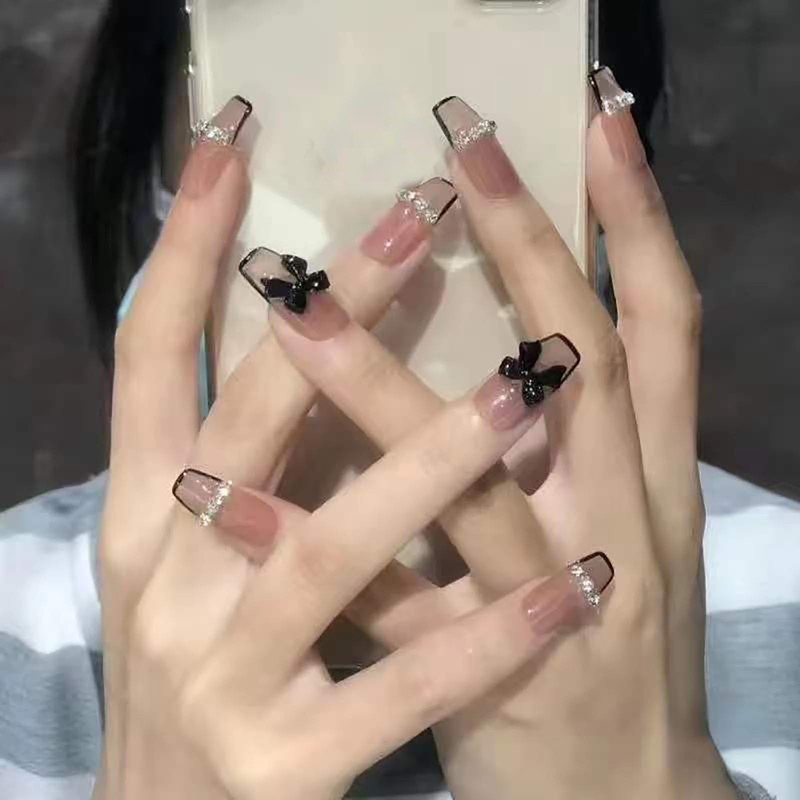 Lwenjing Nail Tips, 24 Pieces, 3D Nail Tips, Handmade Nail