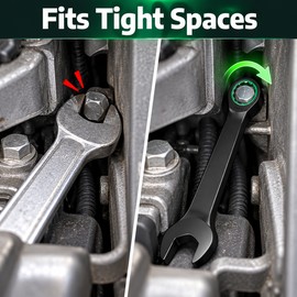 6–10mm Ratchet Combination Wrench – Dual-Purpose Open-End Spanner for Bicycle, Motorcycle & Car Repair