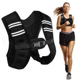 MIAOKE Weighted Vest, 3KG/6LB, Body Weight Vests Adjustable with Ironsand, Phone Pouch and Reflective Stripe, for Walking, Strength Training, Running, Jogging, for Man and Women