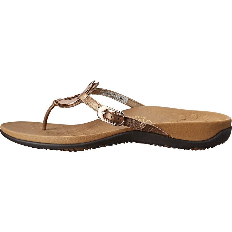 Vionic Karina Womens Toe-post Supportive Sandal Bronze - 9 Wide
