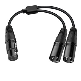 YINGAYOU XLR Splitter Cable 2 Female to 1 Male XLR Y Splitter Cable 50 cm Microphone Cable (1 Female 2 Male, 0.5 m)