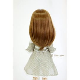 Petite Marie 1/3 MDD MSD Compatible Black and White Gingham Check Soccer Material Casual Off Shoulder Dress for BJD Dolls 15.7 inches (40 cm) Doll [Petite Marie] [No.0022]