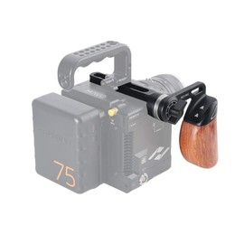NICEYRIG Right Side Wooden Handle Grip with Top NATO Rail to Rosette Mount Adapter for DIY Rig, for RED DSMC2 Weapon/Epic-W/Scarlet-W/Raven/Kinefinity MAVO/MAVO-LF/MAVO 6K/TERRA 4K/TERRA 6K