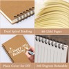 Pubiao Lined Notebook A5, Spiral Notebooks 5 Packs Kraft Cover