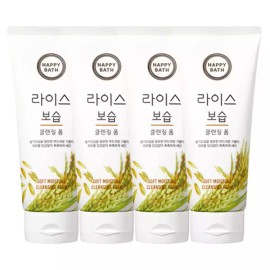 Happybath 해피바스 라이스 보습 클렌징폼 200ml X 4개 Happy Bath Rice Moisturizing Cleansing Foam 200ml x 4