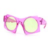 Retro Square Round Circle Lens Plastic Geometric Mod Sunglasses Pink