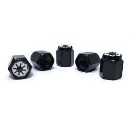 Premium Universal and Durable Metal Valve Stem Covers (5-Pack): Compatible with Cars, SUV's, Trucks, Motorcycles & Bikes, Hexagonal Design & Rubber Seal (Galactic Republic)