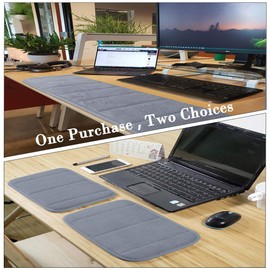 AUHOKY 2 Sets Ergonomic Computer Wrist Pad - Long & Short Size Combination Keyboard Rest Elbow Support Mat for Office, Desktop, Working, Gaming - Memory Foam Relieve Elbow Pain (Gray)