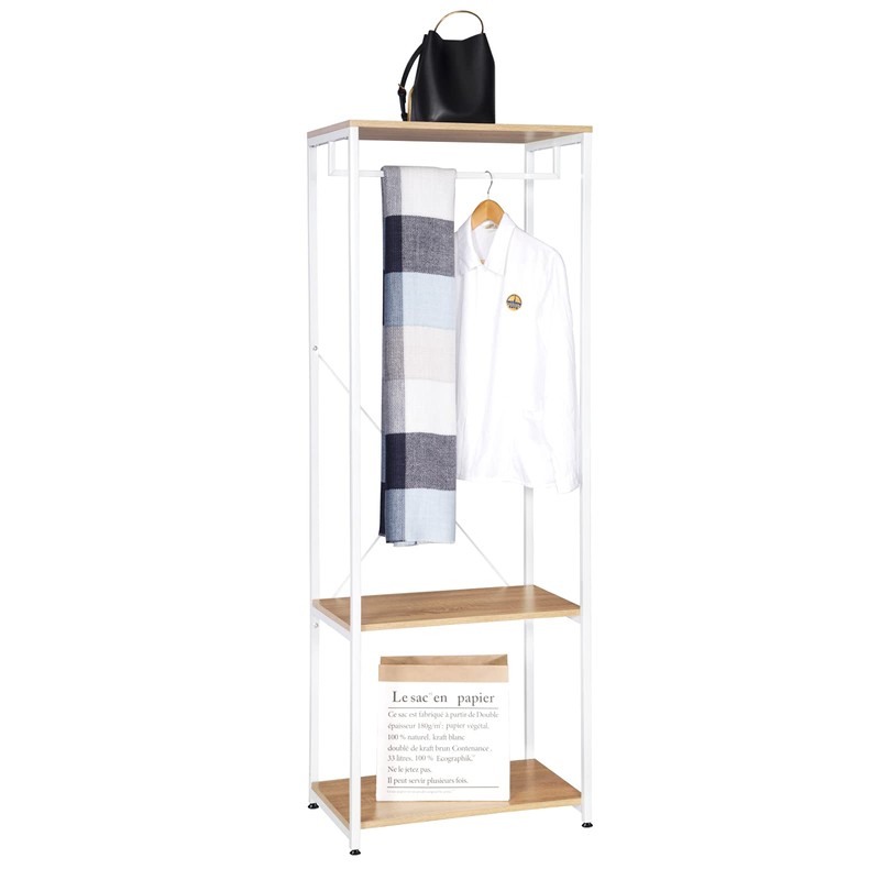 WOLTU SR0046whe Clothes Rail with Shelves for Bedroom Coat Rack