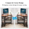 Vecelo Home Office Table Corner Desk Laptop Computer Table Keyboard