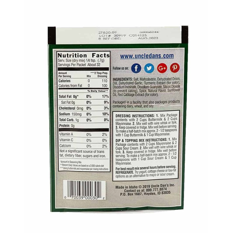 Uncle Dan's California Country Dill | Singles Packet – 0.75oz