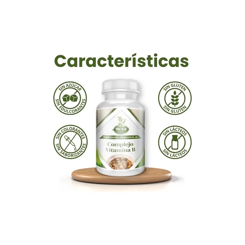 Complejo Vitamina B 90 Cápsulas 500 Mg Ya'ax Vida 100%